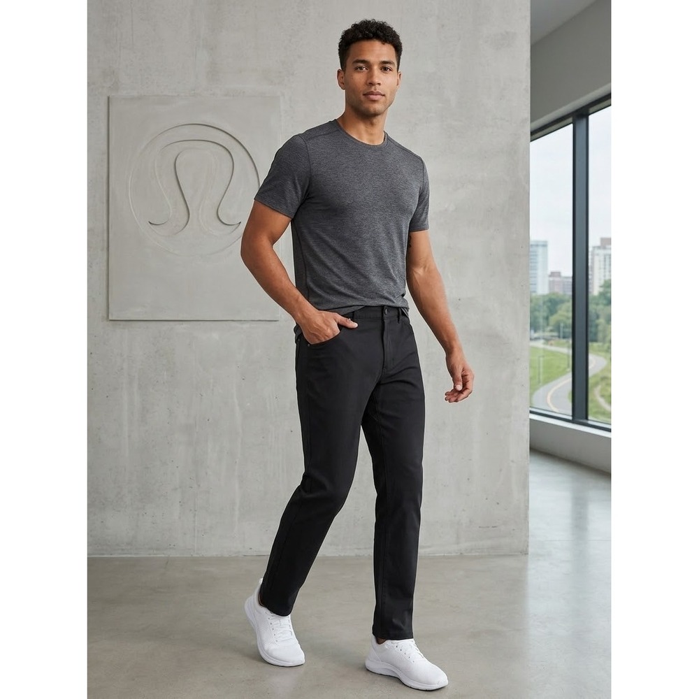 Lululemon ABC Classic-Fit Pant 32 Warpstreme Black Mens 40 LM5ABOS
